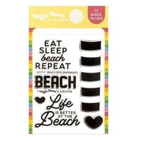 Waffle Flower Crafts - Beach Days Collection - Clear Photopolymer Stamps - Beach Tote Sentiments