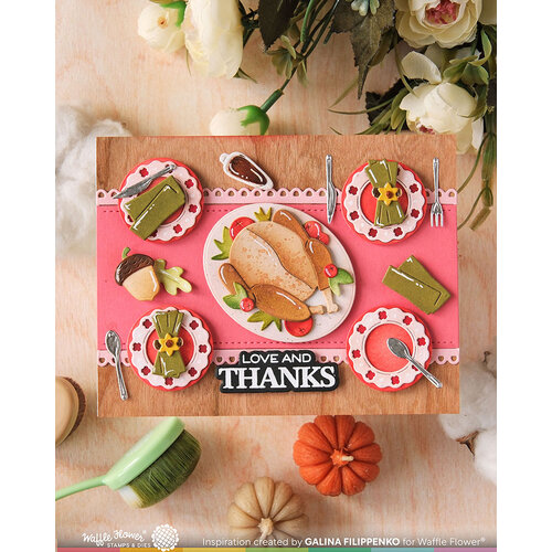 Waffle Flower Crafts - Craft Dies - Table - Add-On Turkey