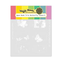Waffle Flower Crafts - Stencils - Open Book Trio Butterfly