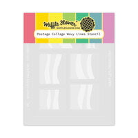 image of Waffle Flower Crafts - Postage Collage Collection - Stencils - Wavy Lines