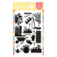 Waffle Flower Crafts - Postage Collage Collection - Clear Photopolymer Stamps - Garden Silhouettes