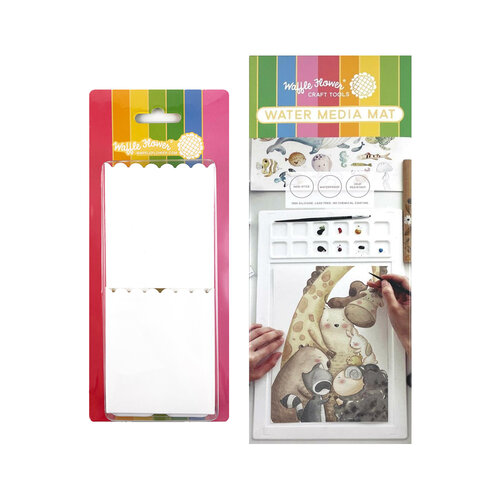 Waffle Flower Crafts - Water Media Mat and Brush Holder Bundle