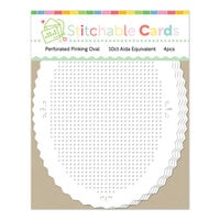 Waffle Flower Crafts - Stitchable Cards Collection - Perforated Pinking Oval Shapes