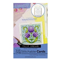 Waffle Flower Crafts - Stitchable Cards Collection - Cross Stitch Pattern Template - Tulip Dreams