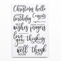 Waffle Flower Crafts - Essential Sentiments Diecut Sheet - Black