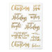 Waffle Flower Crafts - Christmas - Essential Sentiments Diecut Sheet - Gold