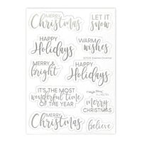 Waffle Flower Crafts - Christmas - Essential Sentiments Diecut Sheet - Silver