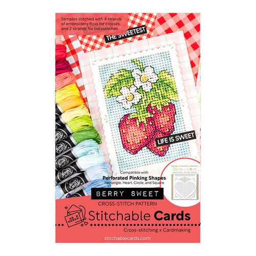 Waffle Flower Crafts - Berry Sweet Collection - Stitchable Cards - Cross-Stitch Pattern