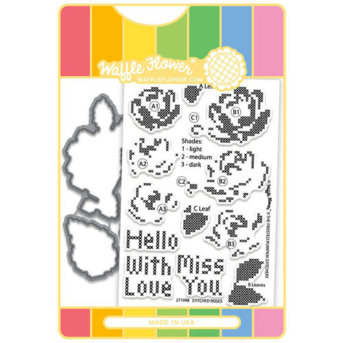 Waffle Flower Crafts - Craft Dies and Acrylic Stamp Set - Stitched Roses