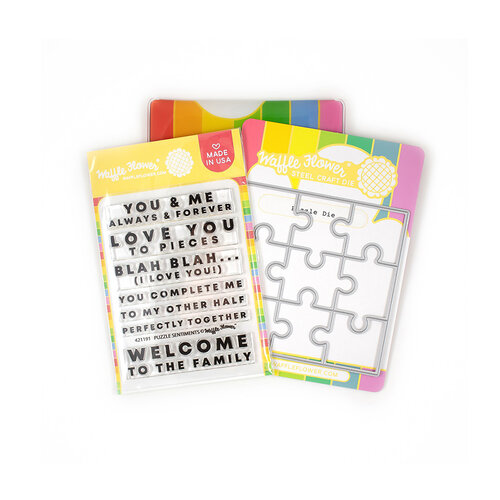Waffle Flower Crafts - Craft Dies and Clear Photopolymer Stamp Set - Puzzle