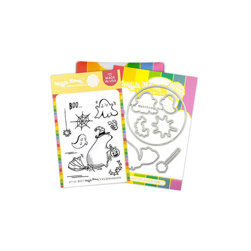 Waffle Flower Crafts - Halloween - Craft Dies and Clear Photopolymer Stamp Set - Boo
