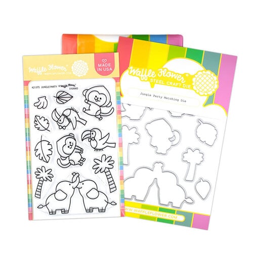 Waffle Flower Crafts - Craft Dies and Clear Photopolymer Stamp Set - Jungle Party