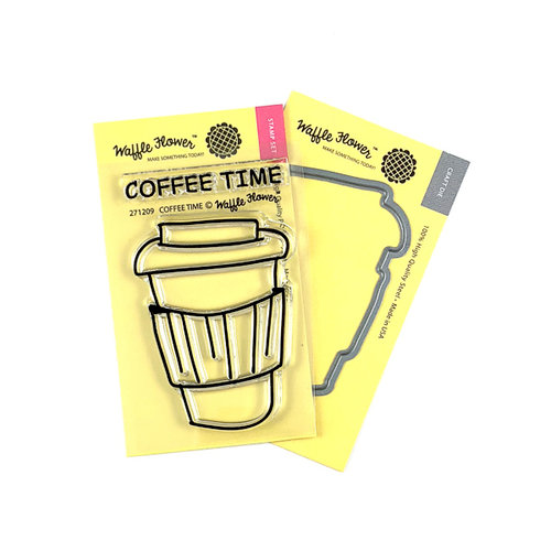Waffle Flower Crafts - Craft Dies and Photopolymer Stamp Set - Coffee Time