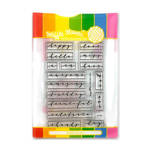 Waffle Flower Crafts - Craft Dies and Photopolymer Stamp Set - Label Greetings