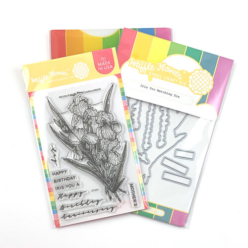 Waffle Flower Crafts - Craft Dies and Photopolymer Stamp Set - Iris You Combo