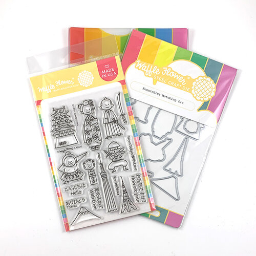 Waffle Flower Crafts - Craft Dies and Clear Photopolymer Stamp Set - Konnichiwa Combo