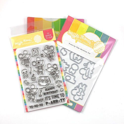 Waffle Flower Crafts - Craft Dies and Photopolymer Stamp Set - P-arr-ty Time Combo