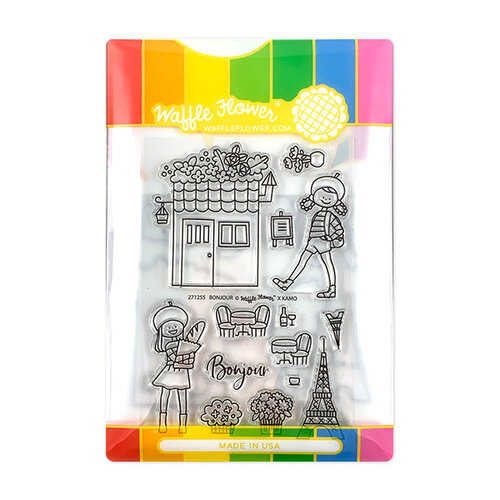 Waffle Flower Crafts - Craft Dies and Photopolymer Stamp Set - Bonjour Combo