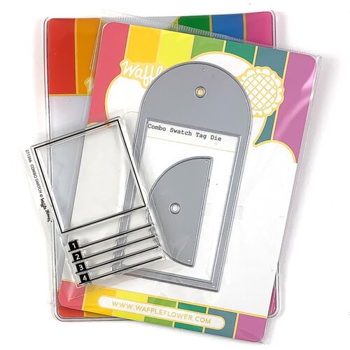Waffle Flower Crafts - Craft Die and Photopolymer Stamp Set - Combo Swatch Combo