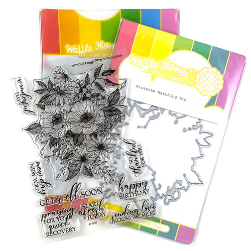 Waffle Flower Crafts - Craft Dies and Clear Photopolymer Stamp Set - Blossoms Combo