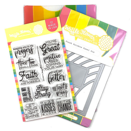 Waffle Flower Crafts - Craft Dies and Clear Photopolymer Stamp Set - Fresh Rainbow Combo