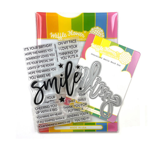 Waffle Flower Crafts - Craft Dies and Clear Photopolymer Stamp Set - Oversized Smile