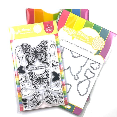 Waffle Flower Crafts - Craft Dies and Clear Photopolymer Stamp Set - Spread Your Wings