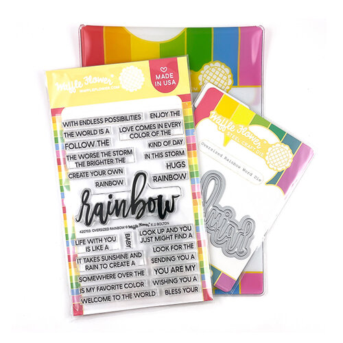 Waffle Flower Crafts - Craft Dies and Clear Photopolymer Stamp Set - Oversized Rainbow