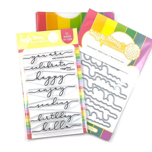 Waffle Flower Crafts - Craft Dies and Clear Photopolymer Stamp Set - Sentiment Additions 2