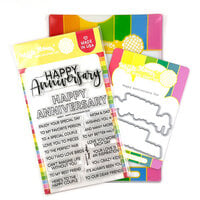 Waffle Flower Crafts - Craft Dies and Clear Photopolymer Stamp Set - Happy Anniversary Duo
