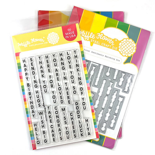 Waffle Flower Crafts - Craft Dies and Clear Photopolymer Stamp Set - Vertical Sentiments