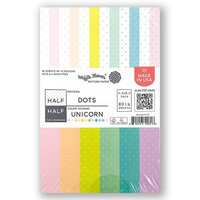 Waffle Flower Crafts - 5.5 x 8.5 Paper Pad - Half-Half Dots - Unicorn