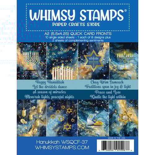 Whimsy Stamps - A2 Quick Card Fronts - Hanukkah