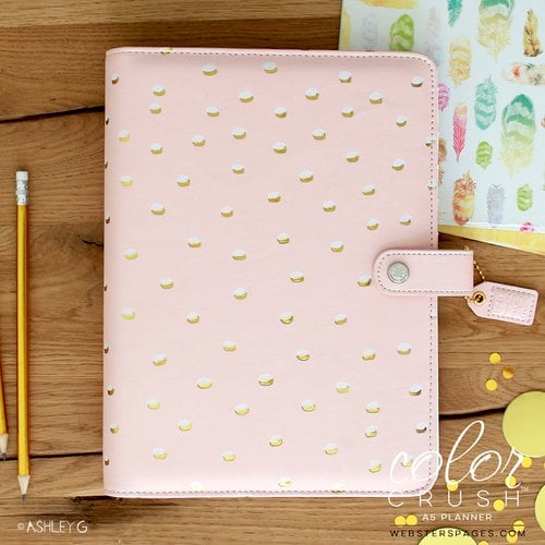 Websters Pages - Color Crush Collection - A5 Planner - Blush and Gold Foil Dot