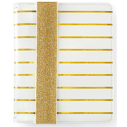 Websters Pages - Color Crush Collection - A5 Traveler's Notebook with Journal Kit - Gold Stripe