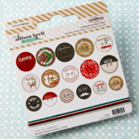 Websters Pages - Its Christmas Collection - Chipboard Stickers - Buttons and Twine