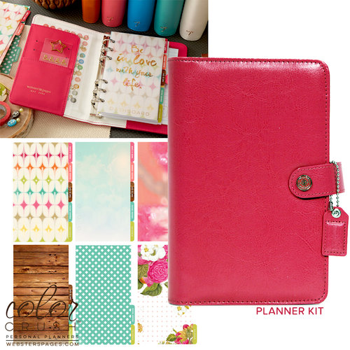 Websters Pages - Color Crush Collection - Personal Planner Kit - Dark Pink