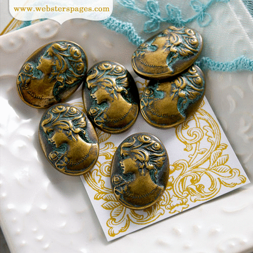 Websters Pages - Postcards from Paris II Collection - Perfect Bulks - Metal Embellishments - Bronze Woman