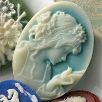 Websters Pages - Silhouettes - Resin Cameo Pieces - Girl and Bird