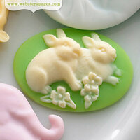 Websters Pages - New Beginnings Collection - Perfect Bulks - Resin Embellishment Pieces - Bunny Cameo