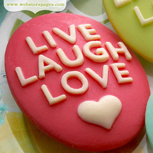 Websters Pages - Perfect Bulks - Resin Embellishment Pieces - Live Love Laugh Cameos - Pink