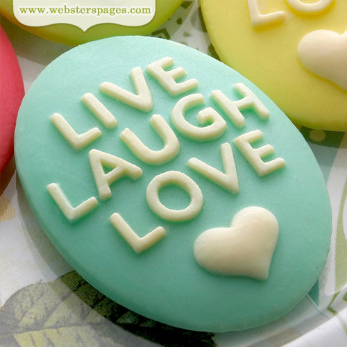 Websters Pages - Perfect Bulks - Resin Embellishment Pieces - Live Love Laugh Cameos - Blue
