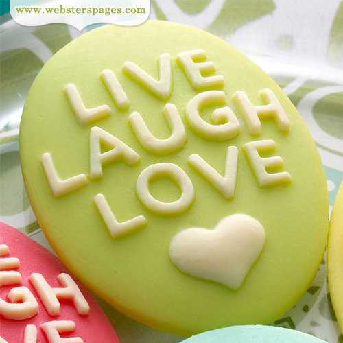 Websters Pages - Perfect Bulks - Resin Embellishment Pieces - Live Love Laugh Cameos - Green
