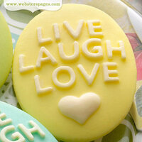 Websters Pages - Perfect Bulks - Resin Embellishment Pieces - Live Love Laugh Cameos - Yellow