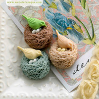 Websters Pages - Perfect Accents - Resin Embellishment Pieces - Nesting Birds Variety Pack