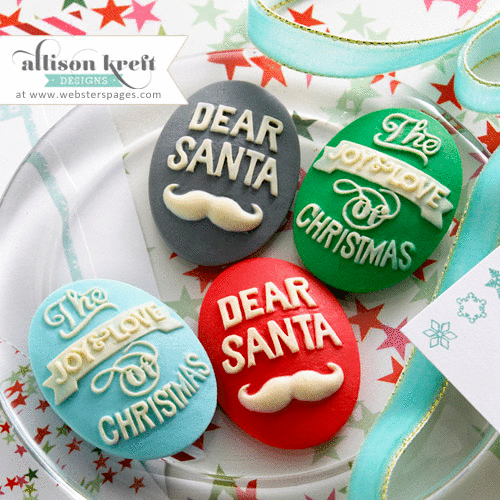 Websters Pages - Its Christmas Collection - Perfect Accents - Resin Embellishment Pieces - Cameo Set