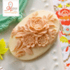 Websters Pages - Family Traditions Collection - Perfect Bulks - Resin Embellishment Pieces - Flower Cameo - Pink