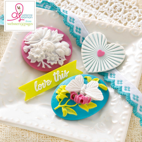Websters Pages - Sweet Routine Collection - Perfect Accents - Resin Embellishment Pieces
