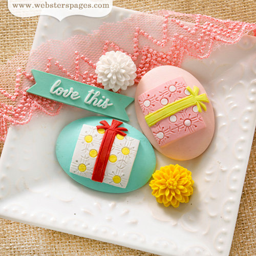 Websters Pages - Party Time Collection - Perfect Accents - Resin Embellishment Pieces