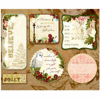 Websters Pages - Home for the Holidays Collection - Christmas - Fabric Fancies - Tags - Winter